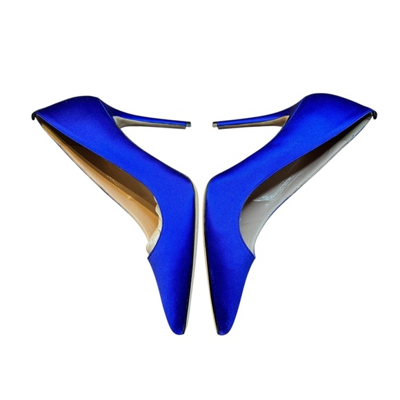 SJP Fawn SA Shoes Womens Size 6 Blue Satin Pointed‎ Toe Stiletto Heels Pumps - Picture 5 of 12